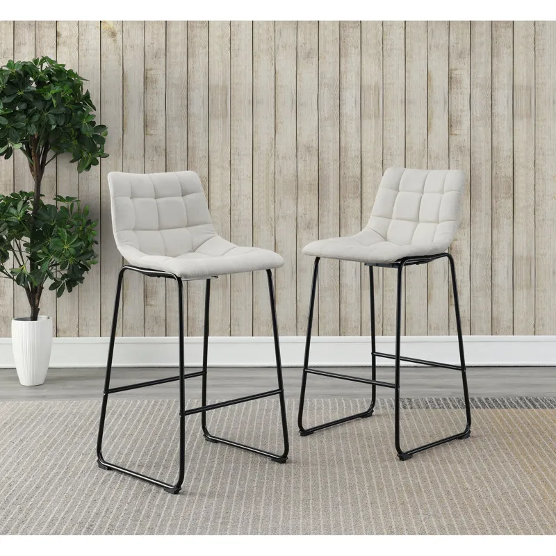 Seth ( QSD6099-5B) 30\" Linen White Bar Stool (2 Per Carton)