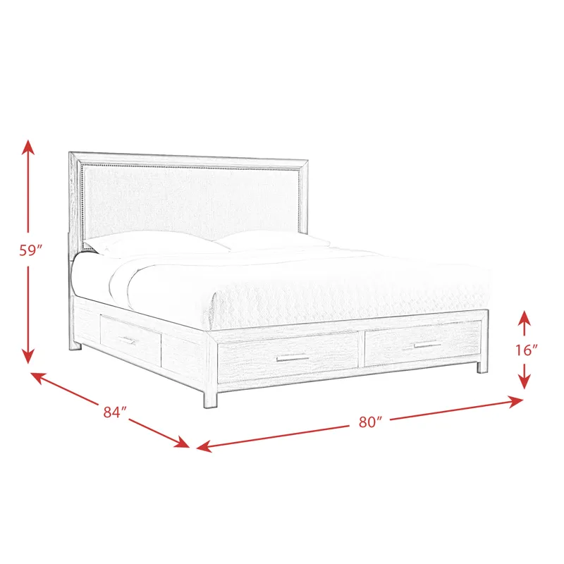 Shelby King 4-Drawer Platform Storage Bed