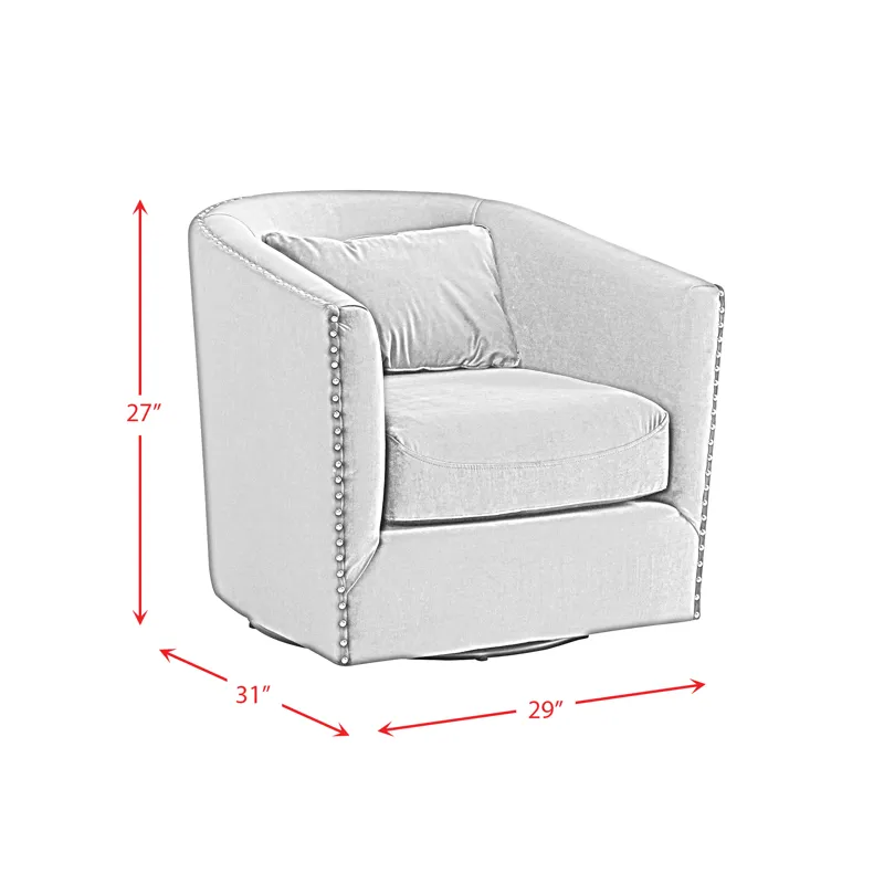 Stanton Swivel Chair In Mercer Grey W/nails (ISTA 3)