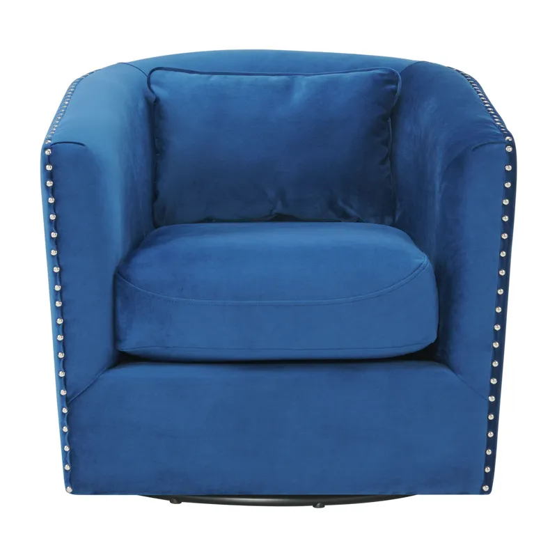 Stanton Swivel Chair in Royale Cobalt W/ Nails - 3A