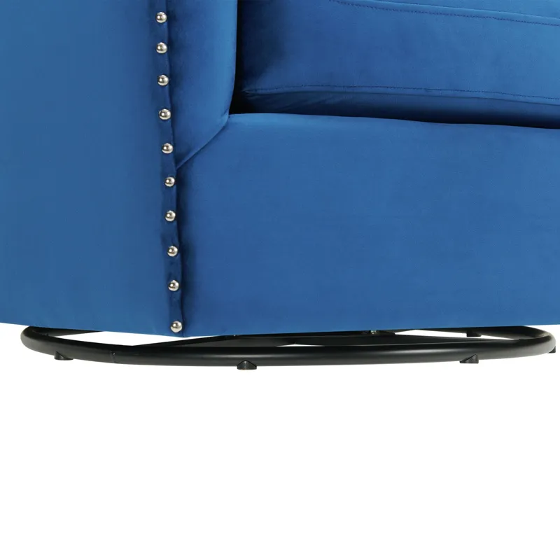 Stanton Swivel Chair in Royale Cobalt W/ Nails - 3A