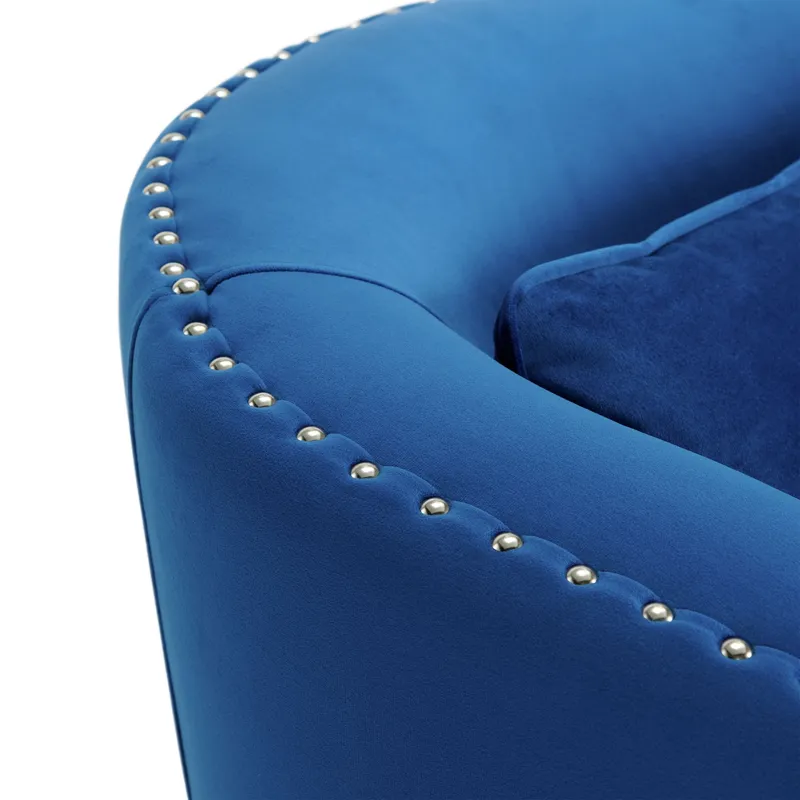 Stanton Swivel Chair in Royale Cobalt W/ Nails - 3A