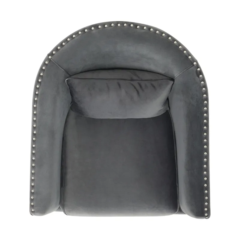 Stanton Swivel Chair in Royale Grey W/ Nails - 3A