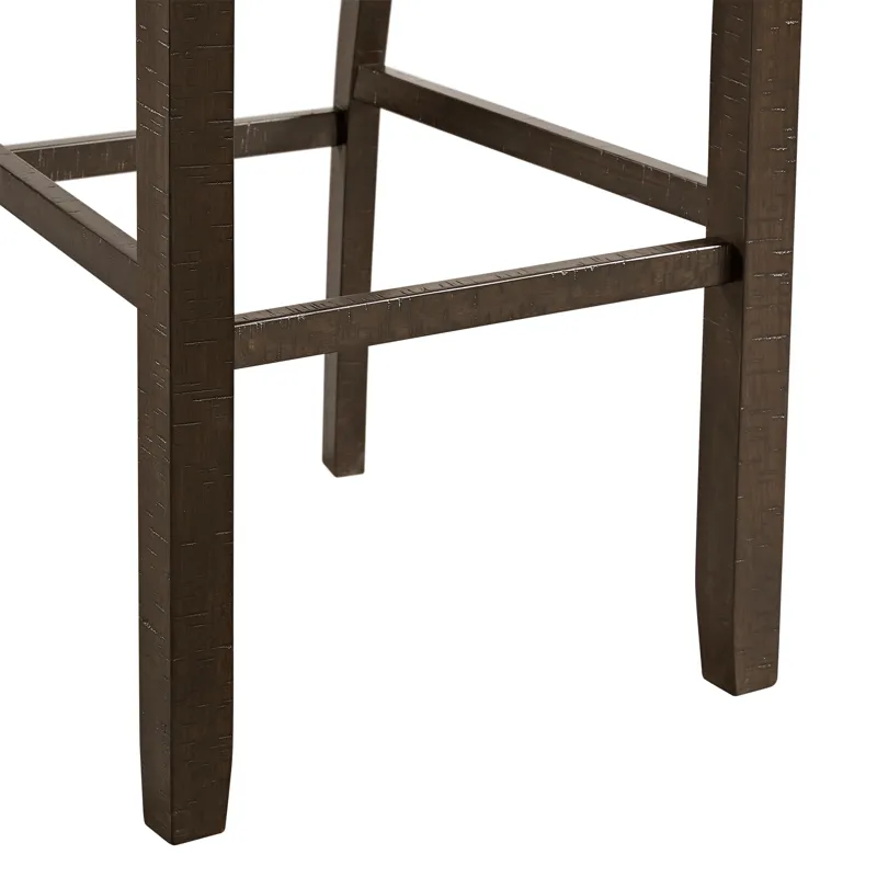 Stone 30\" Bar Slat Back Stool w/Fabric Seat Charcoal (2 Per Carton)