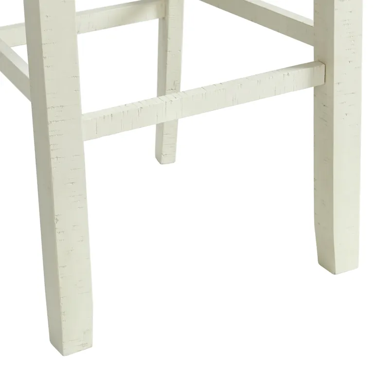 Stone 30\" Bar Scroll Back Stool w/Fabric Seat in White (2 Per Carton)