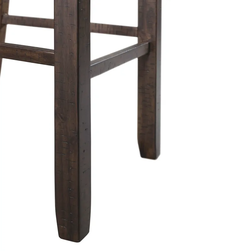 Stone 30\" Bar Scroll Back Stool w/ Wood Seat Charcoal (2 Per Carton)