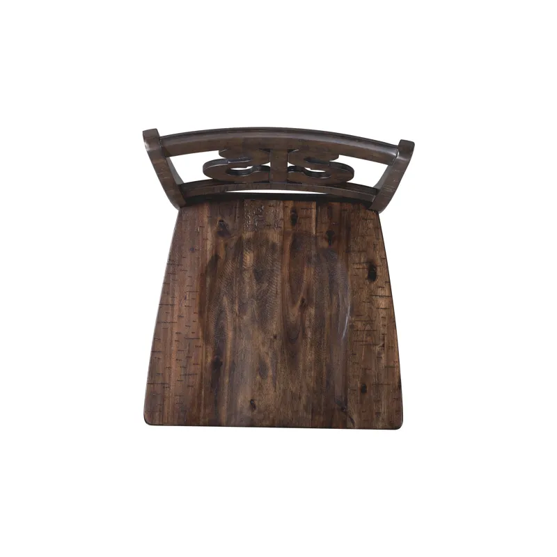 Stone 30\" Bar Scroll Back Stool w/ Wood Seat Charcoal (2 Per Carton)