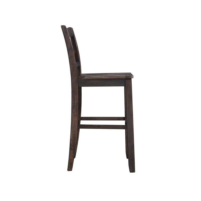 Stone 30\" Bar Scroll Back Stool w/ Wood Seat Charcoal (2 Per Carton)