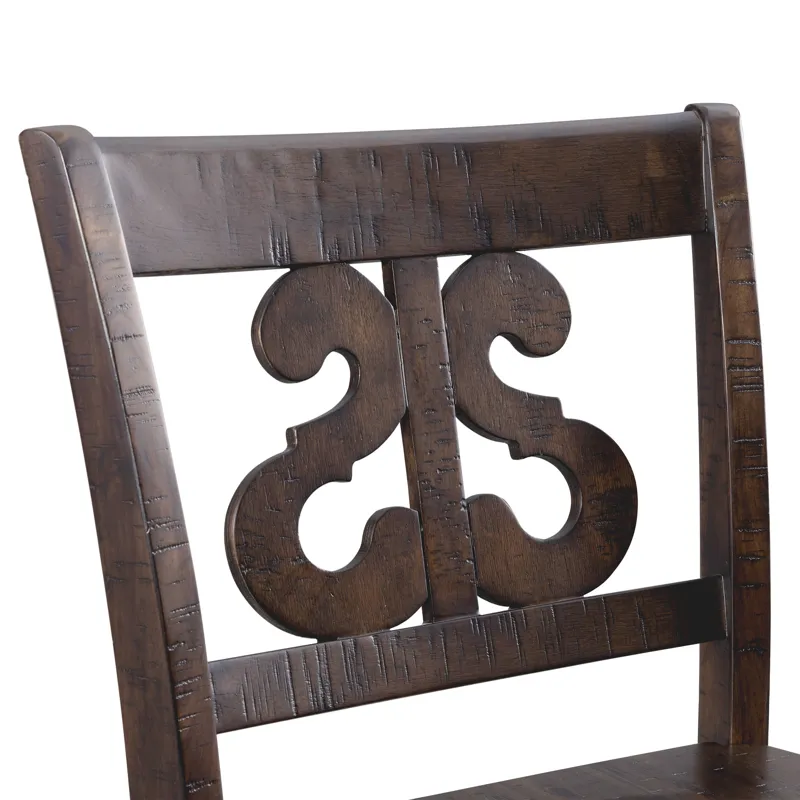 Stone 30\" Bar Scroll Back Stool w/ Wood Seat Charcoal (2 Per Carton)