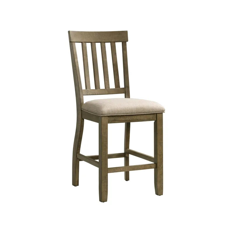 Stone Counter Wooden Slat Back Counter Side Chair Grey (2 Per Pack)