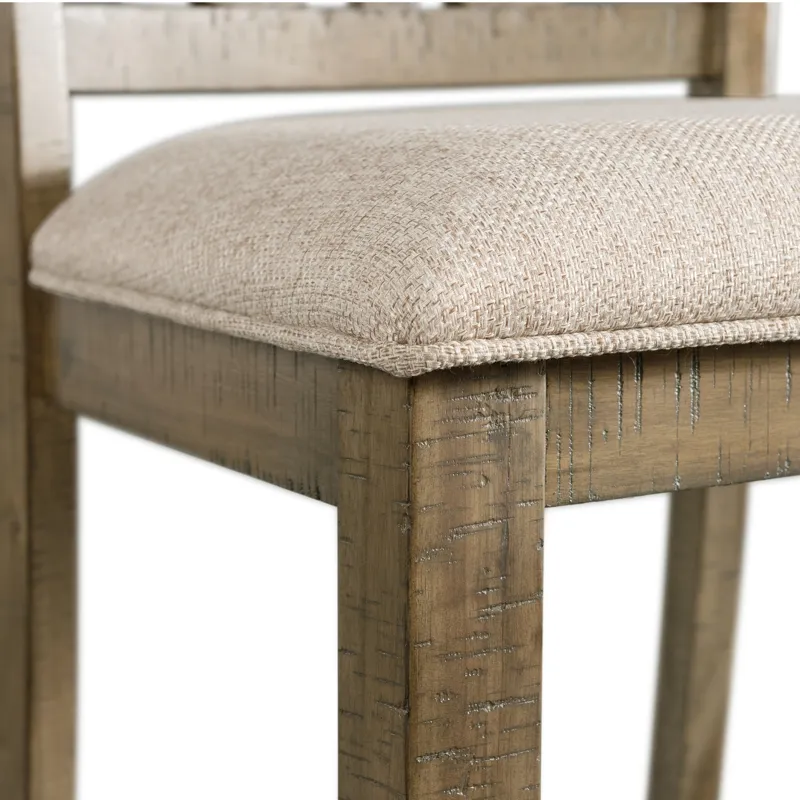 Stone Counter Wooden Slat Back Counter Side Chair Grey (2 Per Pack)