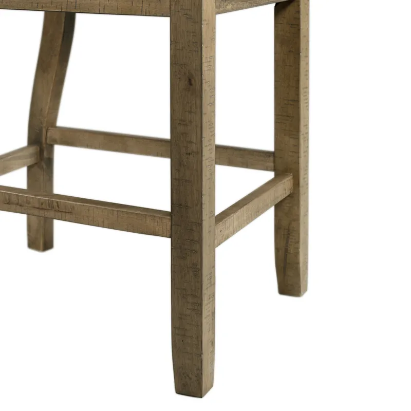 Stone Counter Wooden Slat Back Counter Side Chair Grey (2 Per Pack)