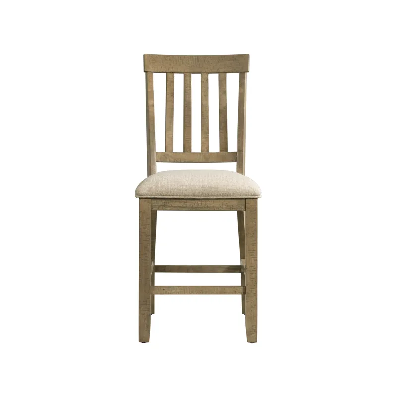 Stone Counter Wooden Slat Back Counter Side Chair Grey (2 Per Pack)