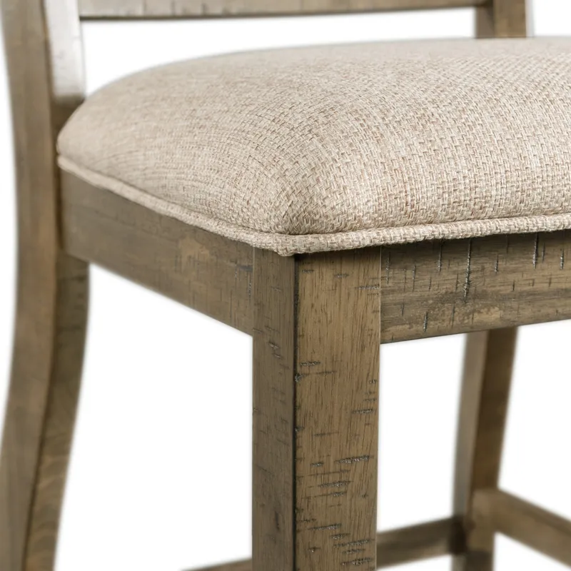 Stone Counter Wooden Swirl Back Side Chair Grey (2 Per Pack)