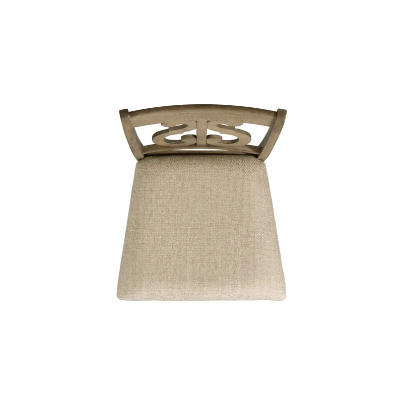 Stone Counter Wooden Swirl Back Side Chair Grey (2 Per Pack)