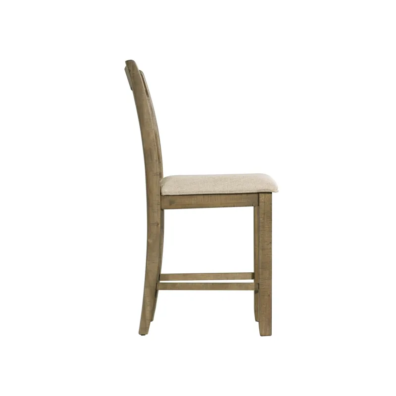 Stone Counter Wooden Swirl Back Side Chair Grey (2 Per Pack)