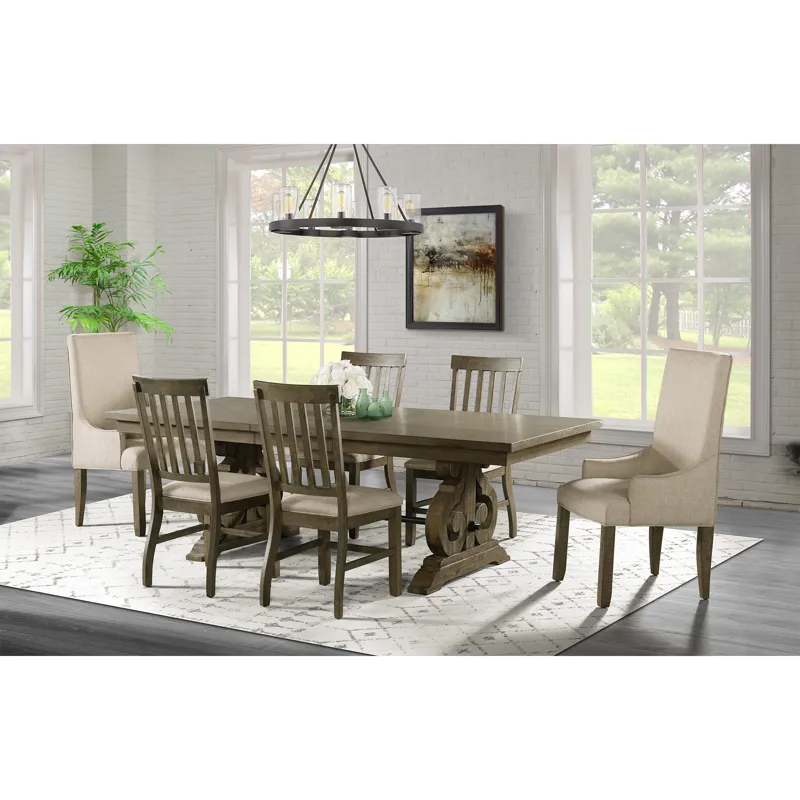 Stone Parson Arm Chair Gray Finish (2 Per Pack)