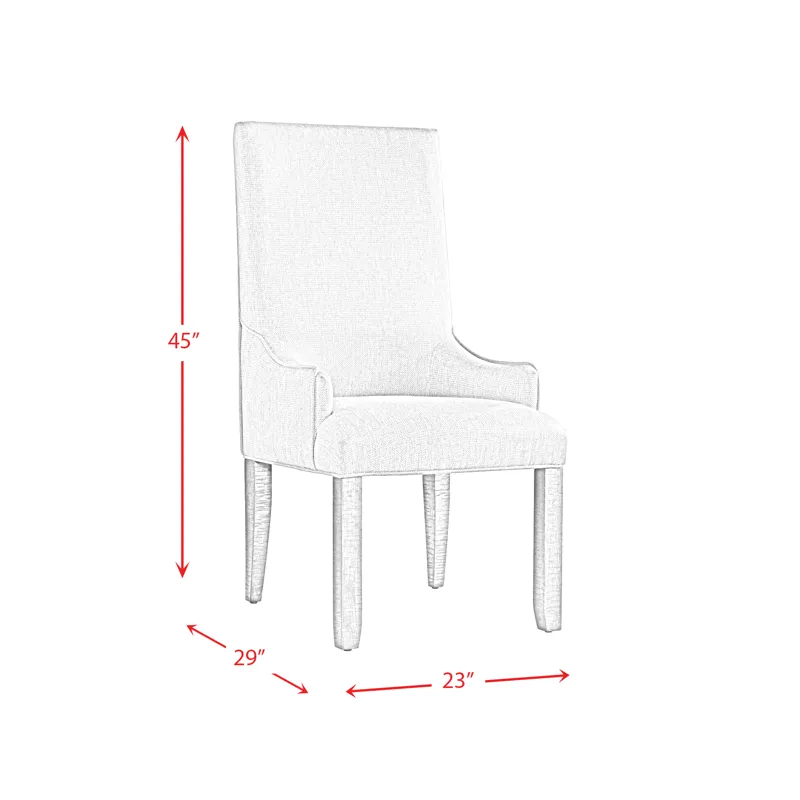 Stone Parson Arm Chair Gray Finish (2 Per Pack)
