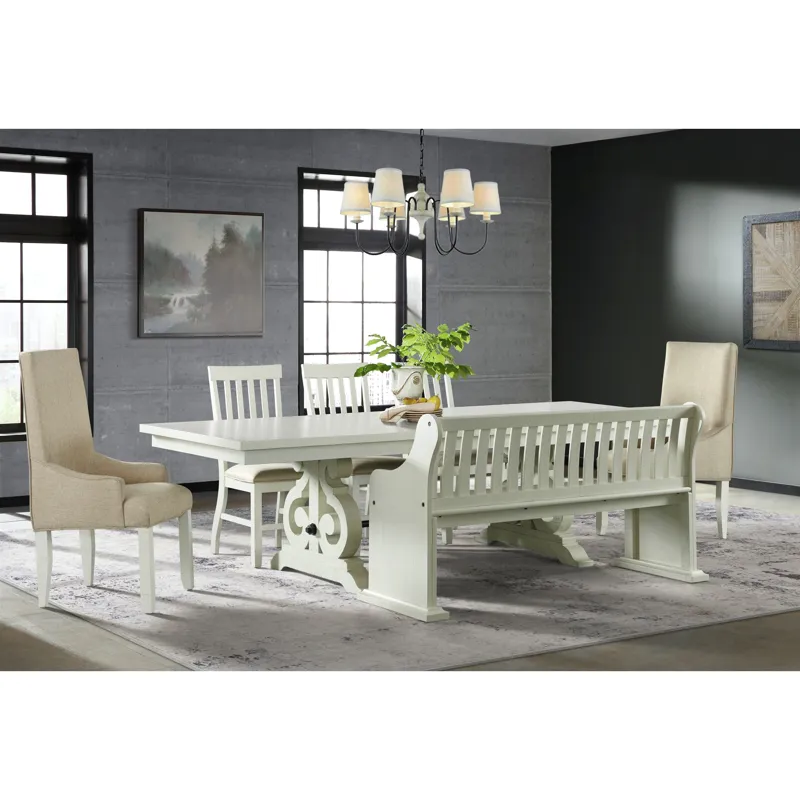 Stone Pew Bench in White
