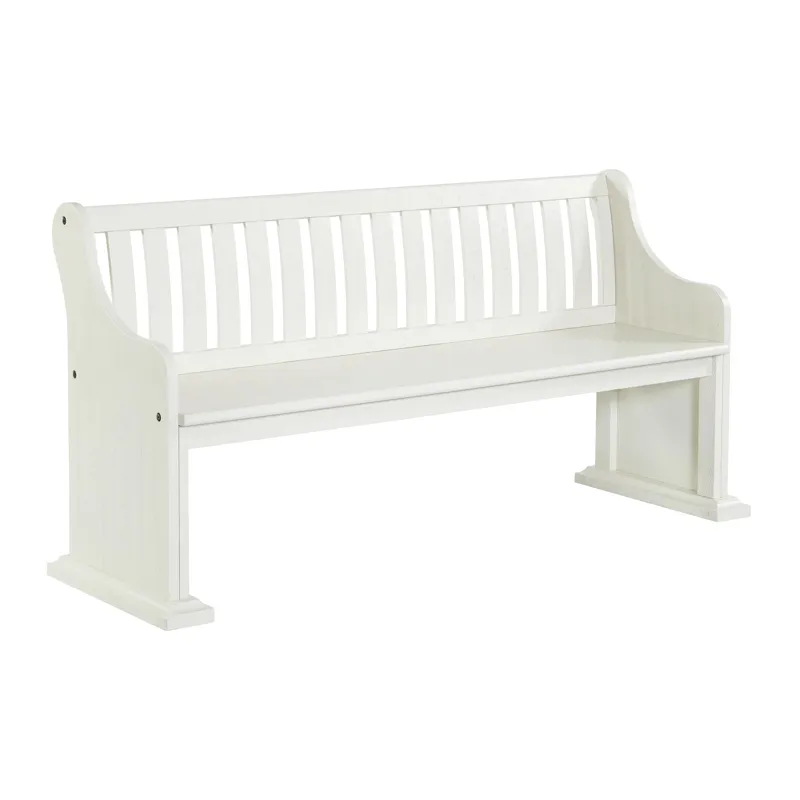 Stone Pew Bench in White