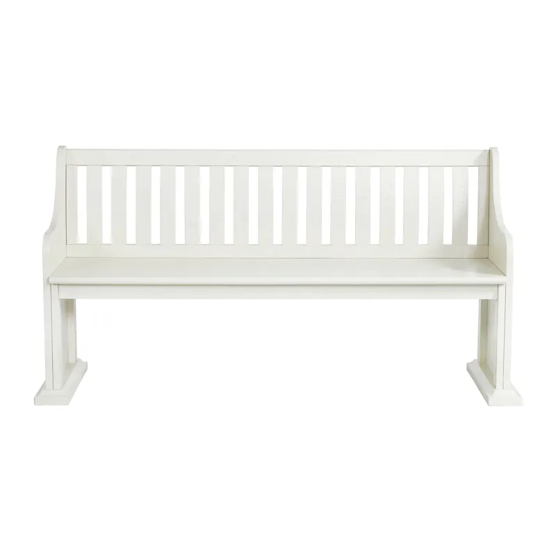 Stone Pew Bench in White