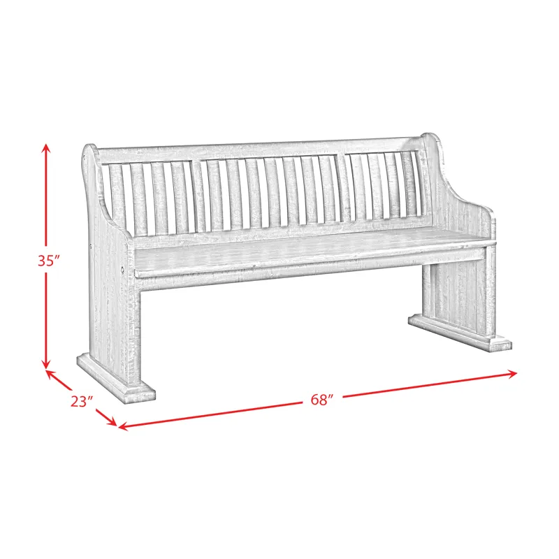 Stone Pew Bench in White