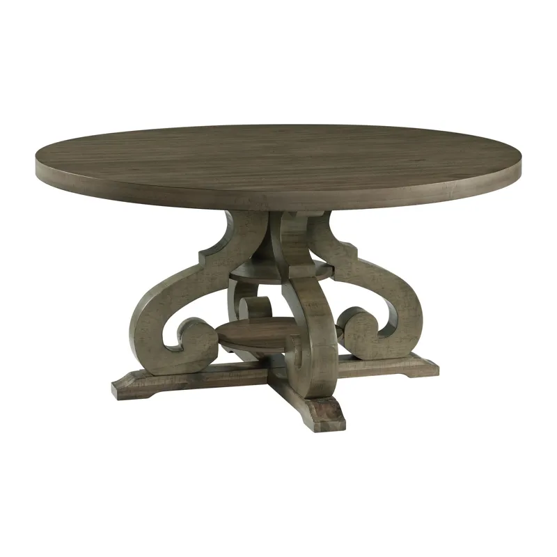 Stone Round Dining Table W/PU Base Gray Finish