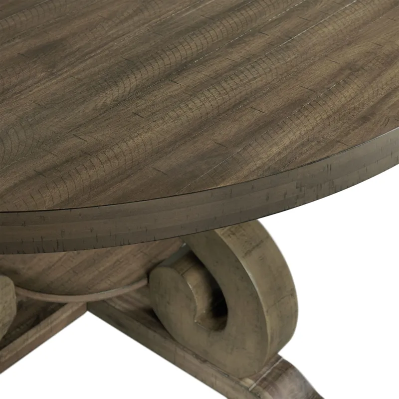 Stone Round Dining Table W/PU Base Gray Finish