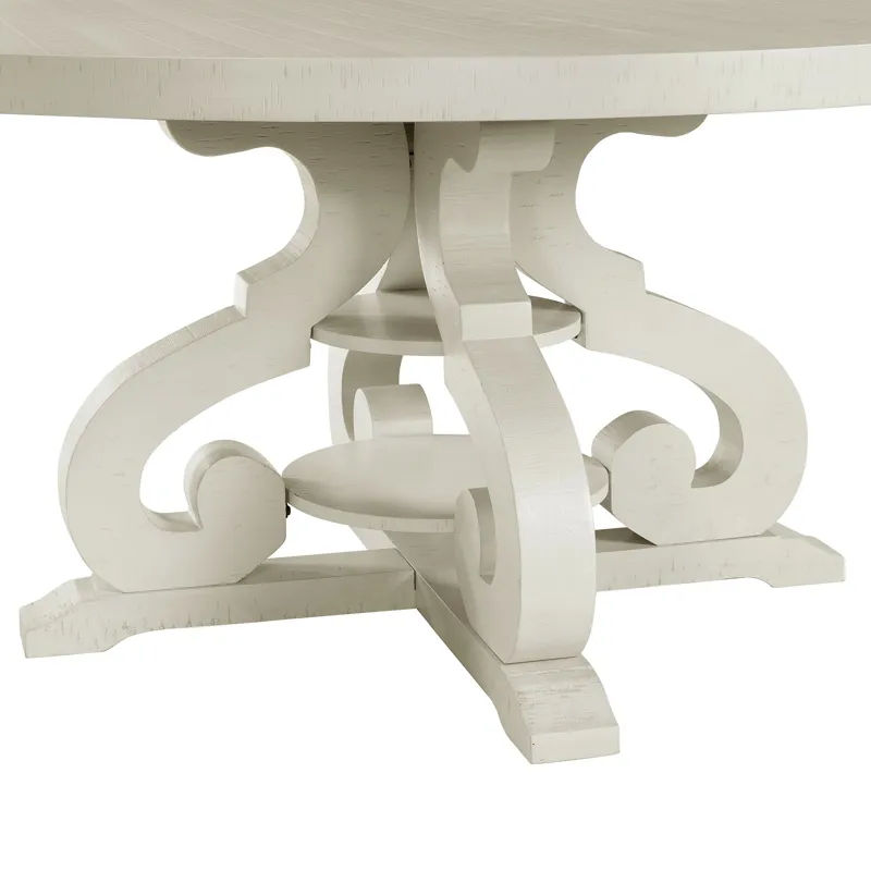 Stone Round Dining Table W/PU Base in White