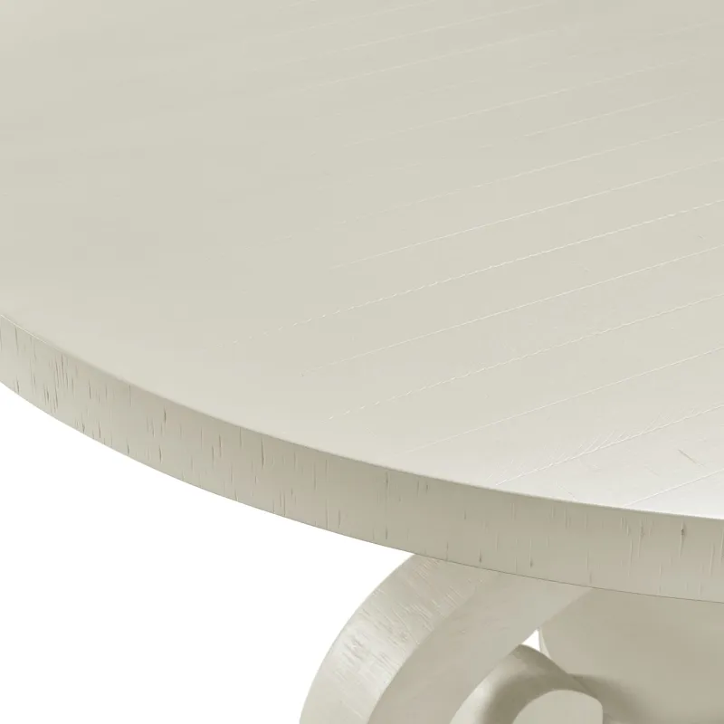 Stone Round Dining Table W/PU Base in White