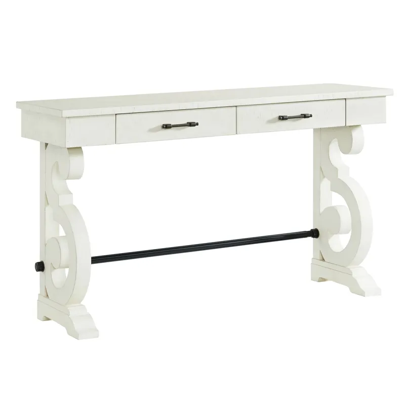 Stone Occasional Sofa Table in White