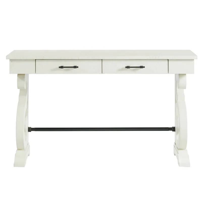 Stone Occasional Sofa Table in White