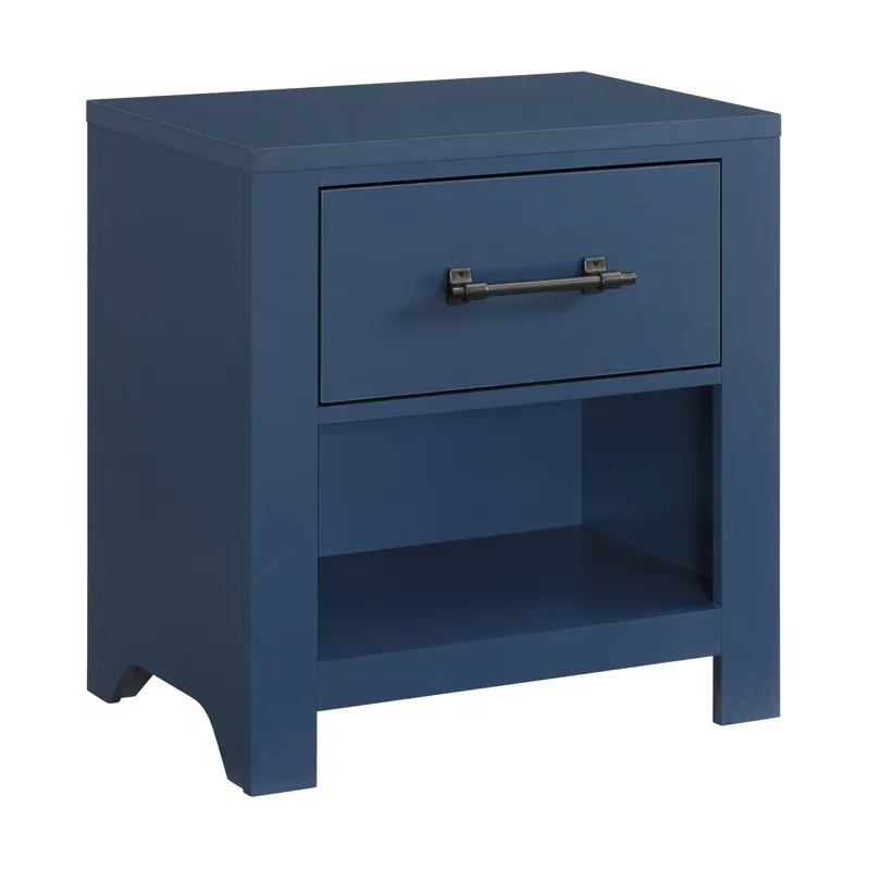St. Regis Bedroom Set with Queen/Full Headboard, Dresser, Mirror and Nightstand in Blue