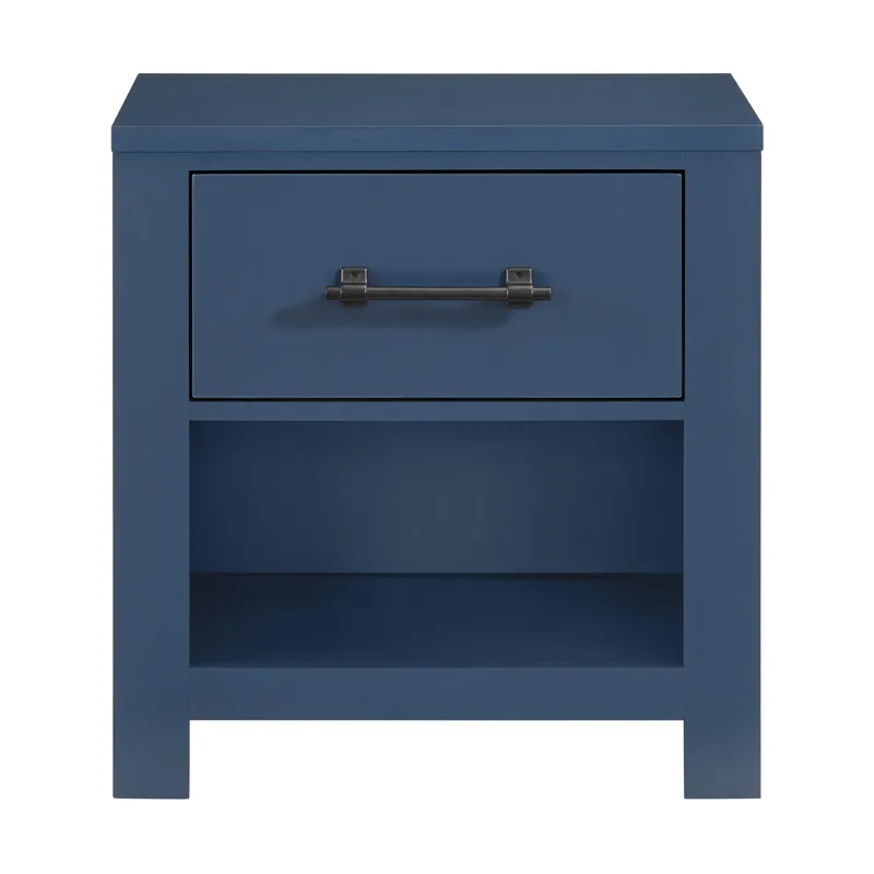 St. Regis Bedroom Set with Queen/Full Headboard, Dresser, Mirror and Nightstand in Blue