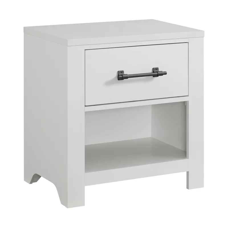 St. Regis Bedroom Set with Twin Headboard, Dresser, Mirror and Nightstand in White