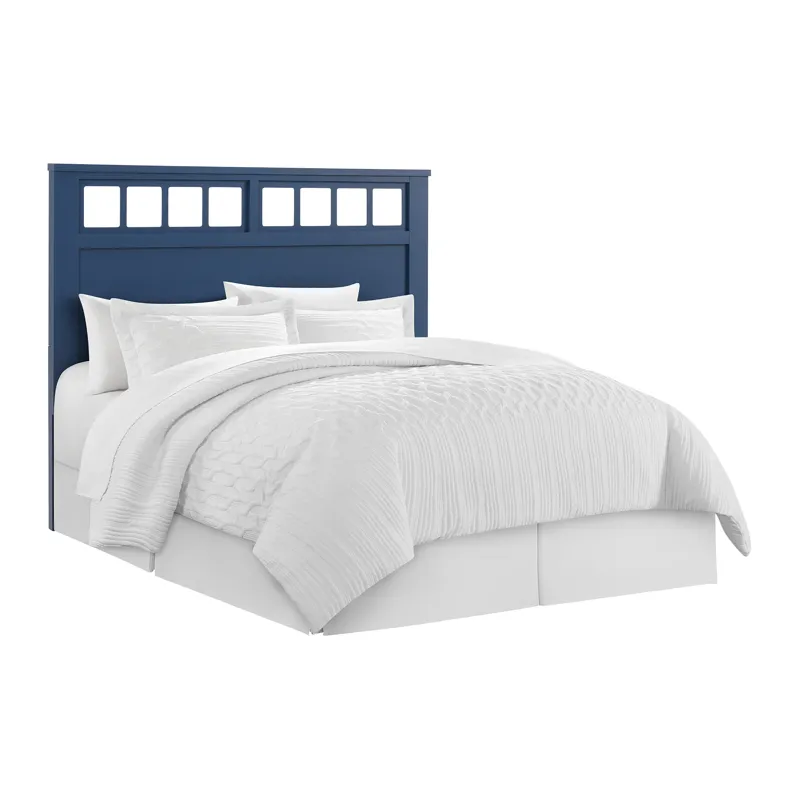 St. Regis Bedroom Set with Queen/Full Headboard, Dresser, Mirror and Nightstand in Blue