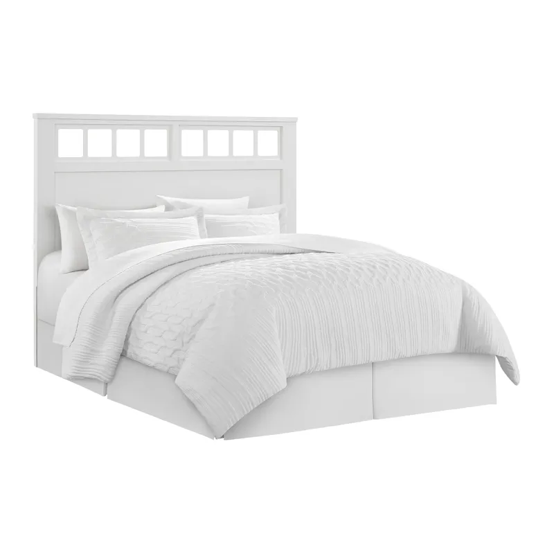 St. Regis Bedroom Set with Queen/Full Headboard, Dresser, Mirror and Nightstand in White