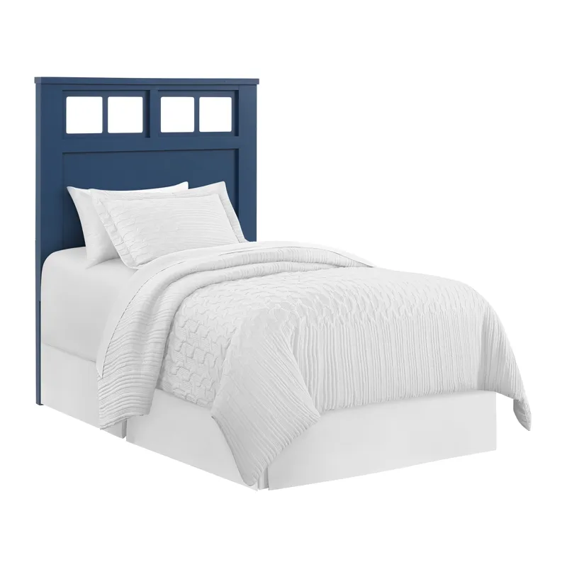 St. Regis Bedroom Set with Twin Headboard, Dresser, Mirror and Nightstand in Blue
