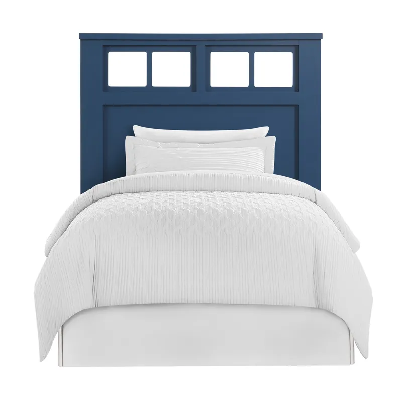St. Regis Bedroom Set with Twin Headboard, Dresser, Mirror and Nightstand in Blue