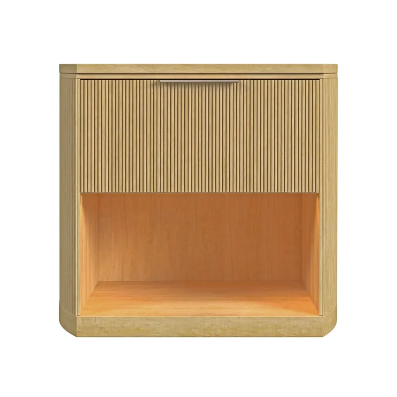 Sylvie 1-Drawer Nightstand with Touch Light in Natural LED