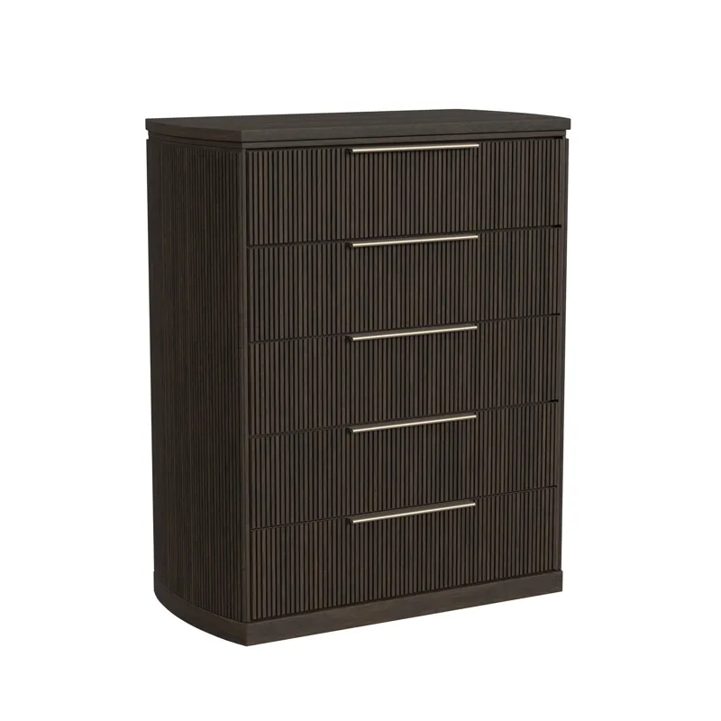 Sylvie 5-Drawer Chest in Dark Brown