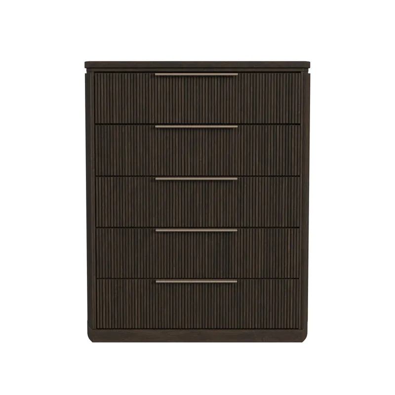 Sylvie 5-Drawer Chest in Dark Brown