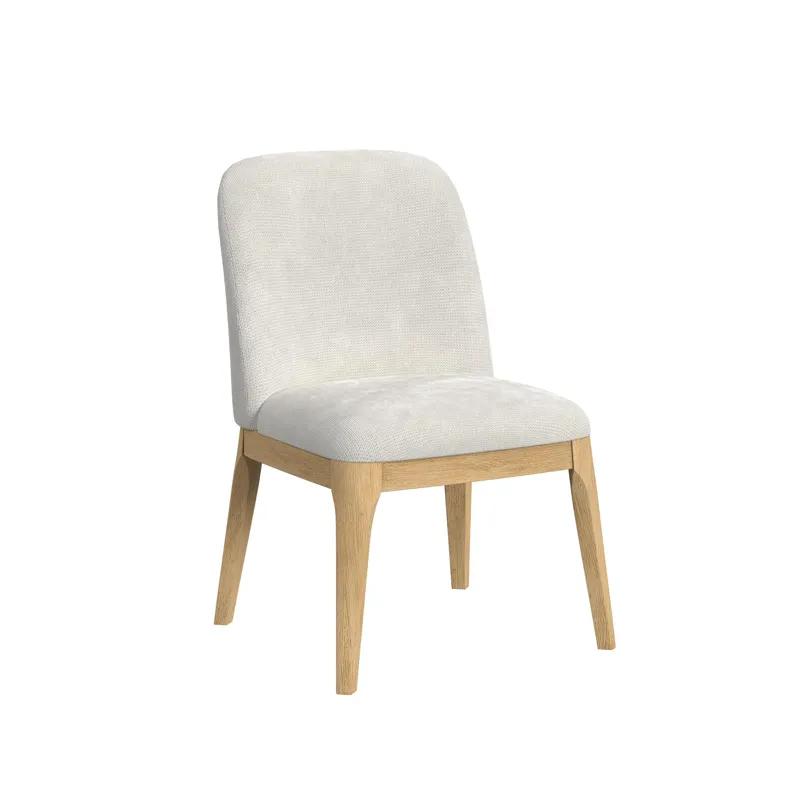 Sylvie Dining Side Chair with White Fabric in Natural (2 Per Carton)