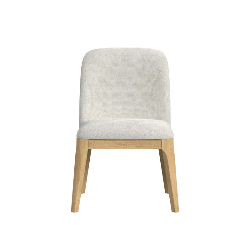 Sylvie Dining Side Chair with White Fabric in Natural (2 Per Carton)