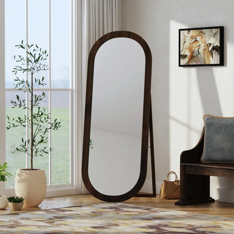 Sylvie Floor Mirror in Dark Brown