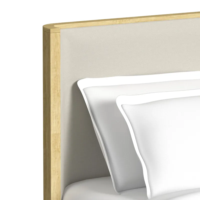 Sylvie Twin UPH Bed with White Fabric in Natural