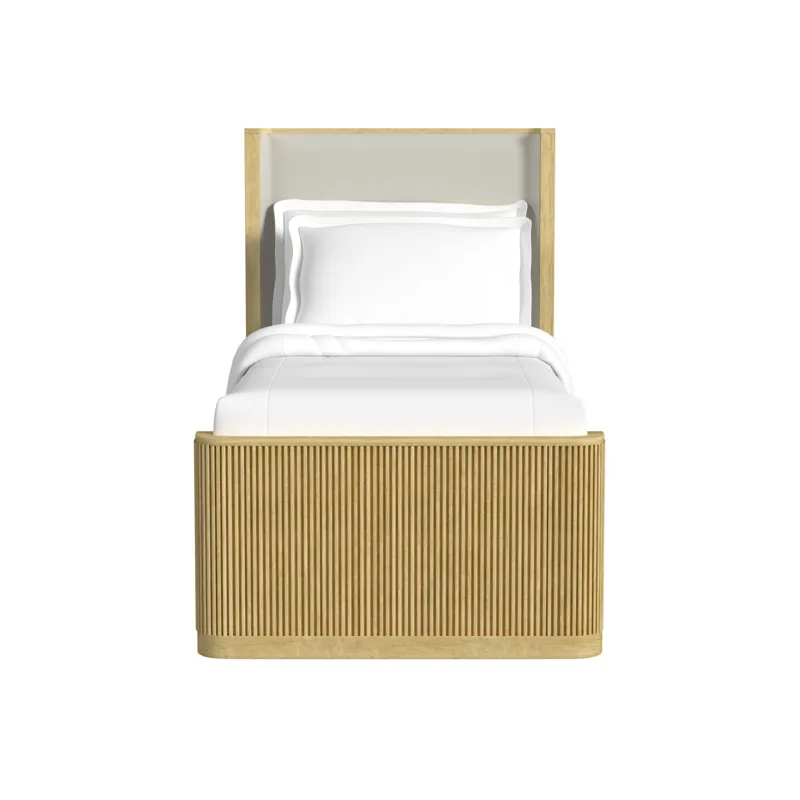 Sylvie Twin UPH Bed with White Fabric in Natural