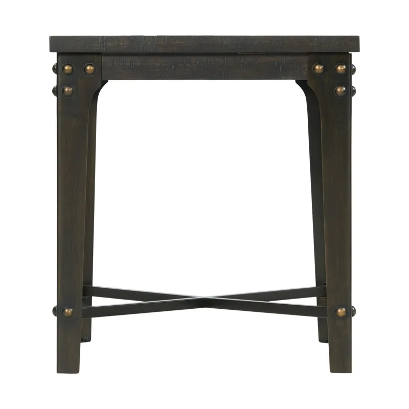 Factory End Table w/Power Box USB Grey