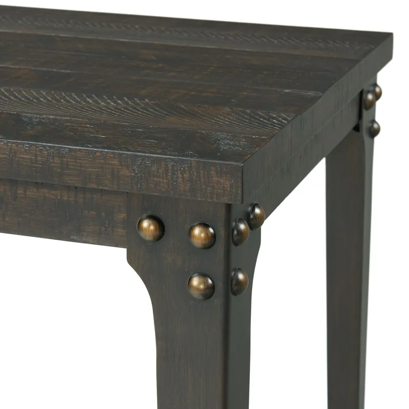 Factory End Table w/Power Box USB Grey