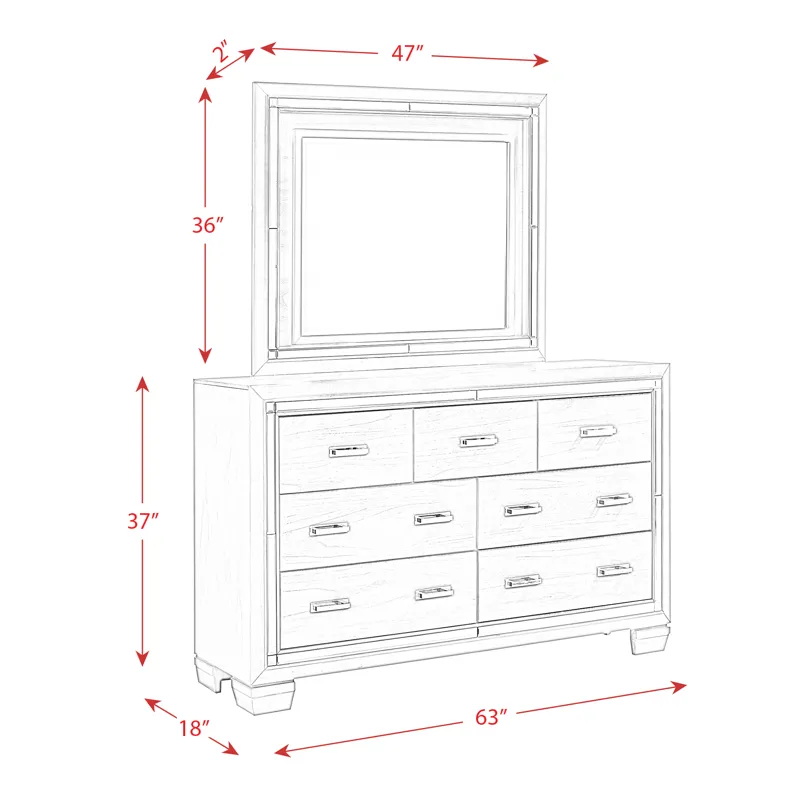 Titanium 7-Drawer Dresser w/ Mirror Set